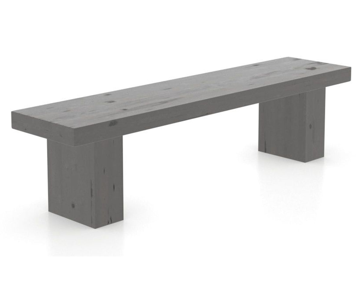Canadel Loft Wood Bench 5054 in 59 Davy's Grey and 70in Length, three-quarter view