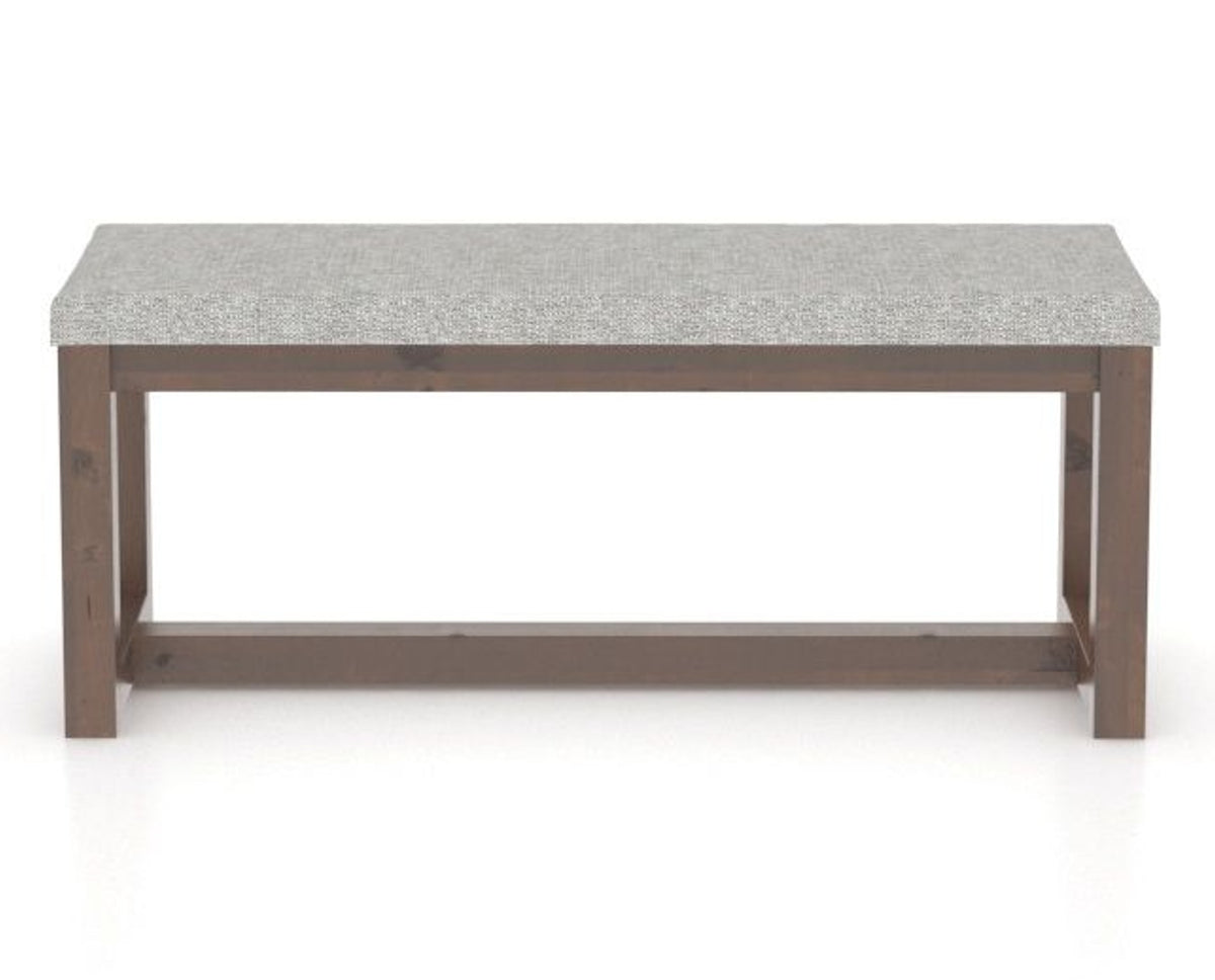 Canadel Loft Upholstered Bench 5070 in 7C Fabric and 19 Cognac Washed, front view