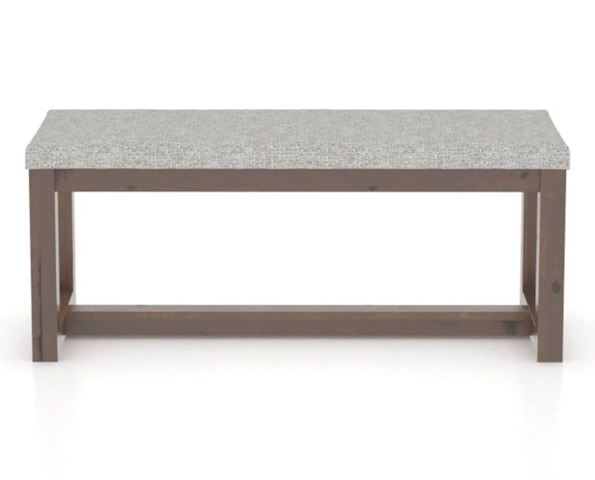 Canadel Loft Upholstered Bench 5070 in 7C Fabric and 19 Cognac Washed, back view