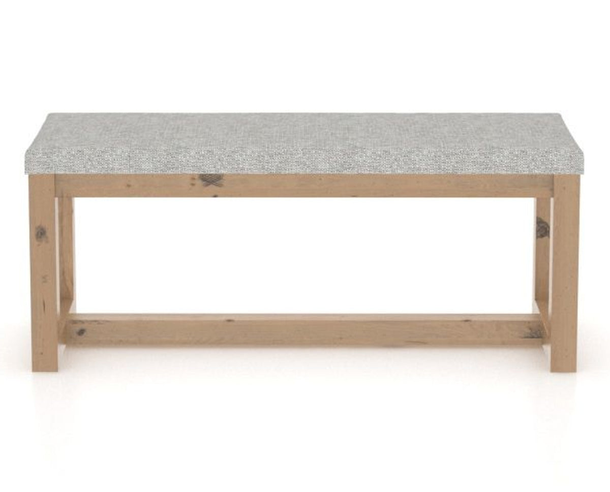 Canadel Loft Upholstered Bench 5070 in 7C Fabric and 20 Caramel Washed, front view