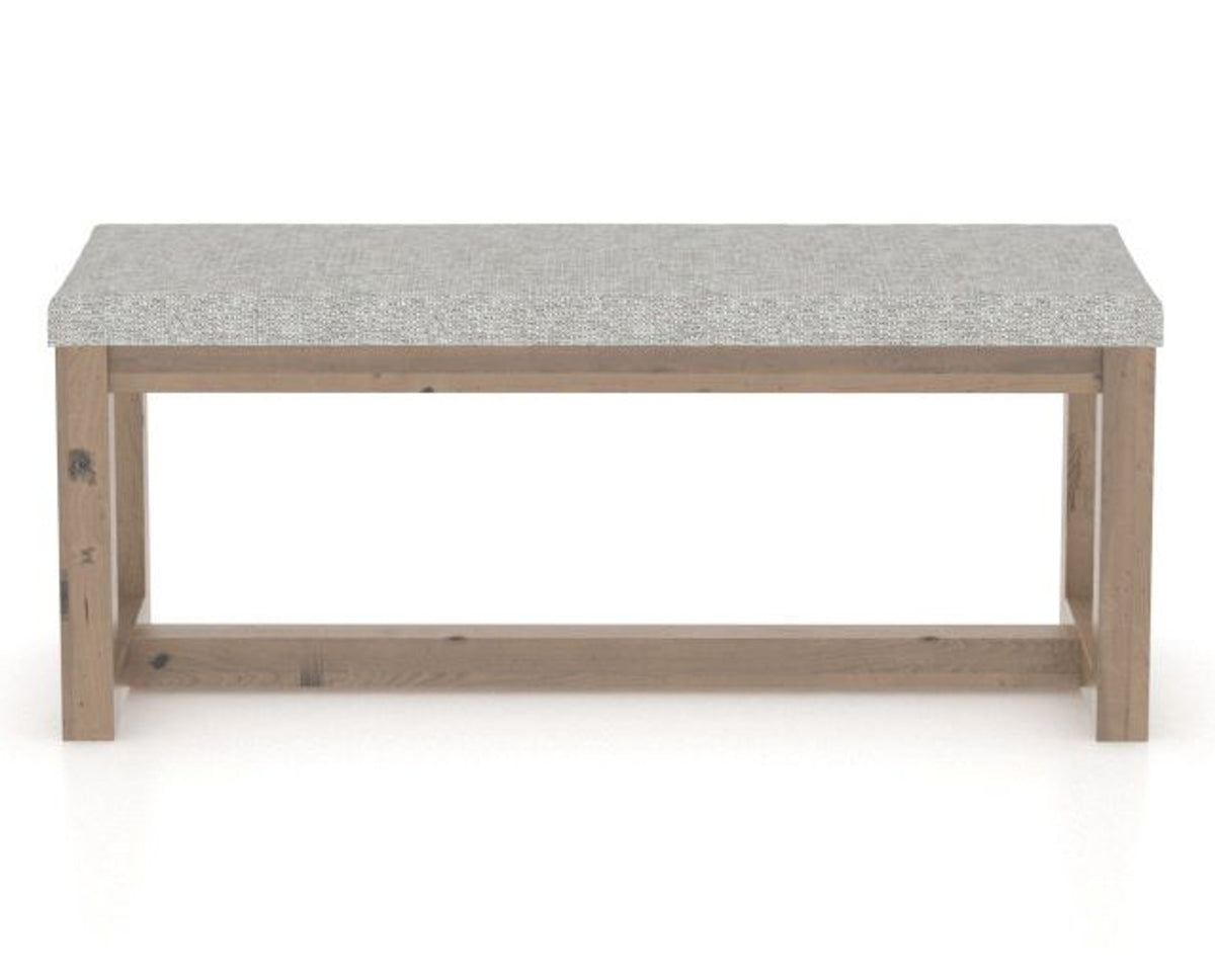 Canadel Loft Upholstered Bench 5070 in 7C Fabric and 25 Pecan Washed, front view