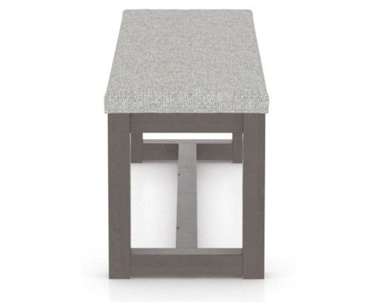 Canadel Loft Upholstered Bench 5070 in 7C Fabric and 29 Hazelnut Washed, side view