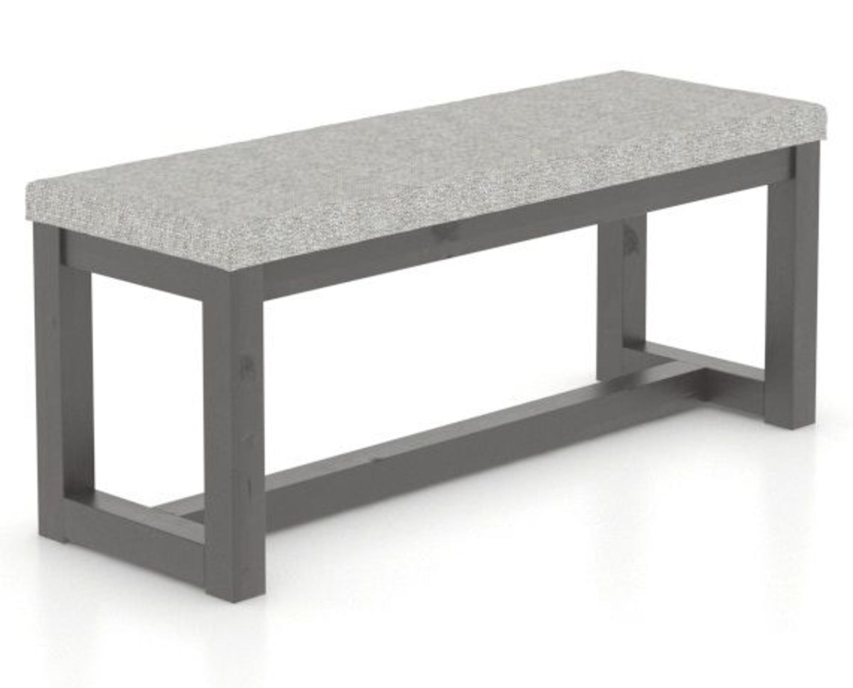Canadel Loft Upholstered Bench 5070 in 7C Fabric and 59 Davy's Grey, three-quarter view