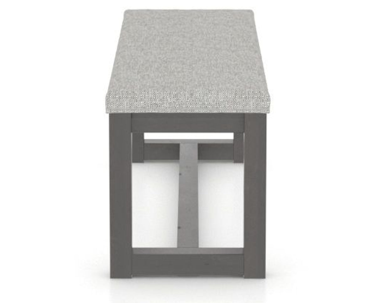 Canadel Loft Upholstered Bench 5070 in 7C Fabric and 59 Davy's Grey, side view