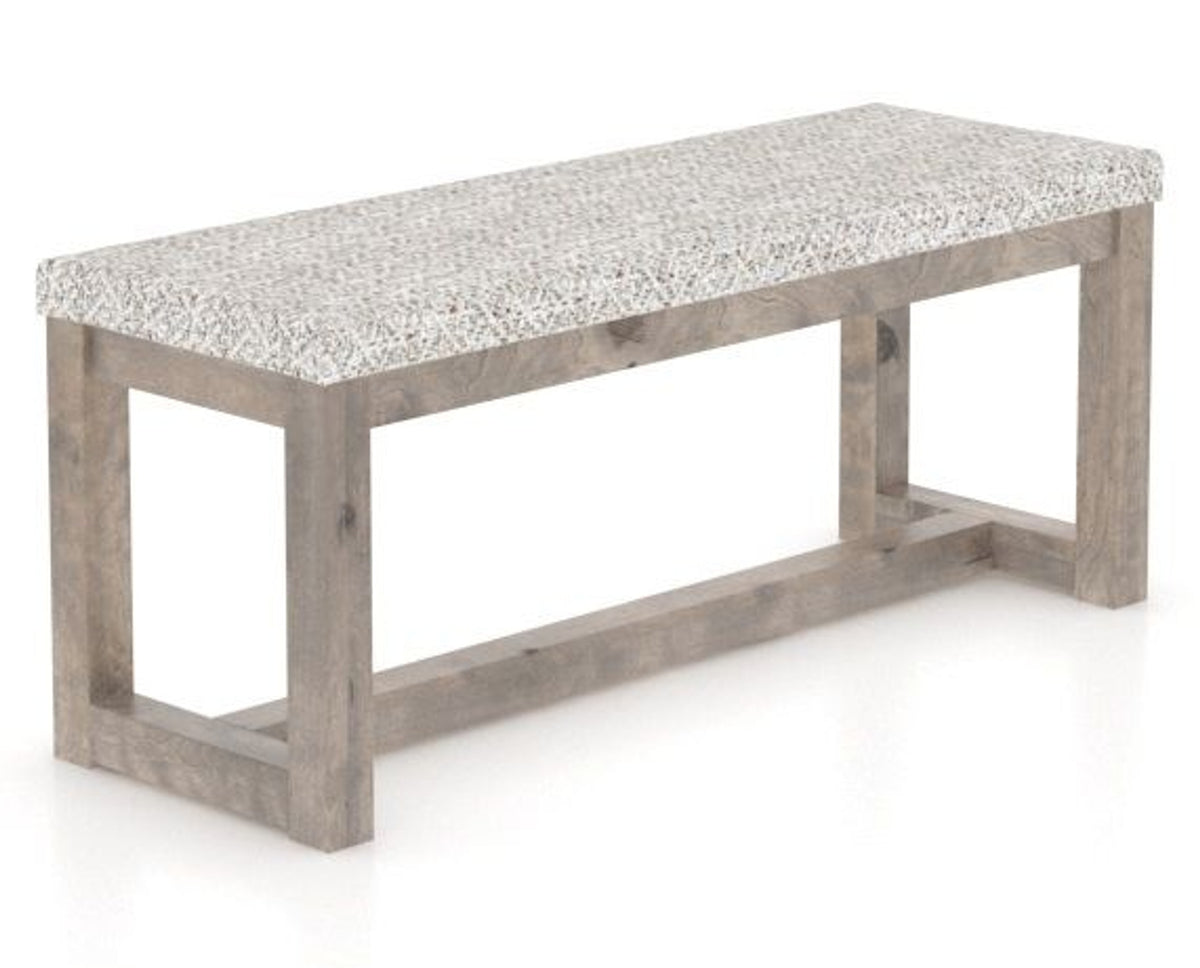 Canadel Loft Upholstered Bench 5070 in FP Crypton® and 08 Shadow, three-quarter view