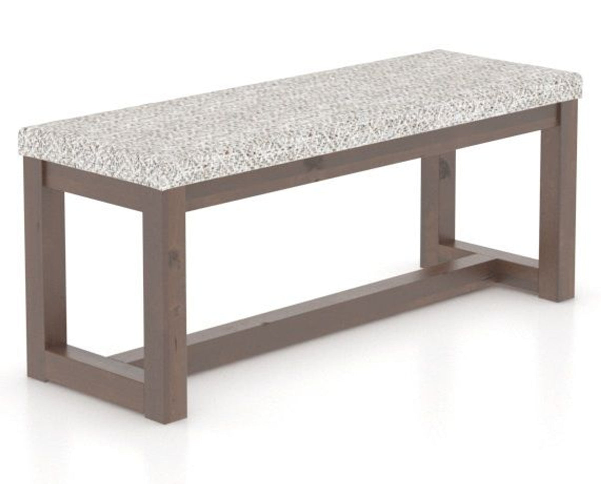 Canadel Loft Upholstered Bench 5070 in FP Crypton® and 19 Cognac Washed, three-quarter view