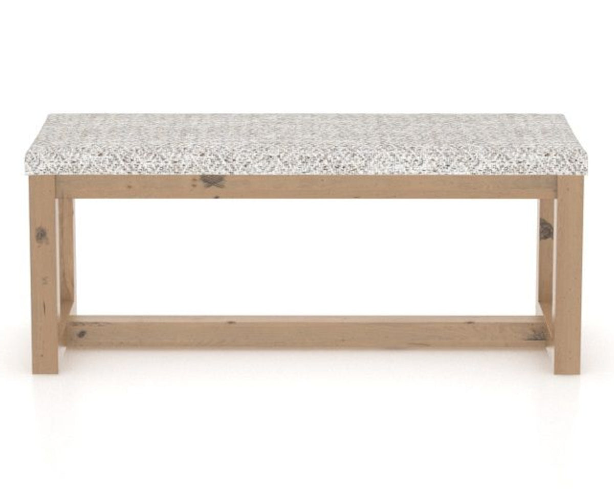 Canadel Loft Upholstered Bench 5070 in FP Crypton® and 20 Caramel Washed, front view