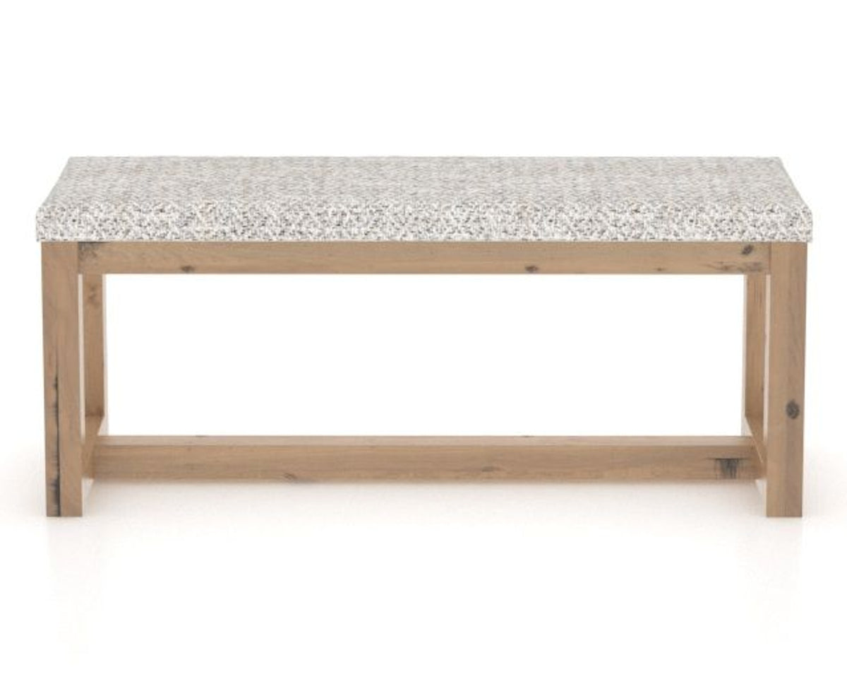 Canadel Loft Upholstered Bench 5070 in FP Crypton® and 20 Caramel Washed, back view