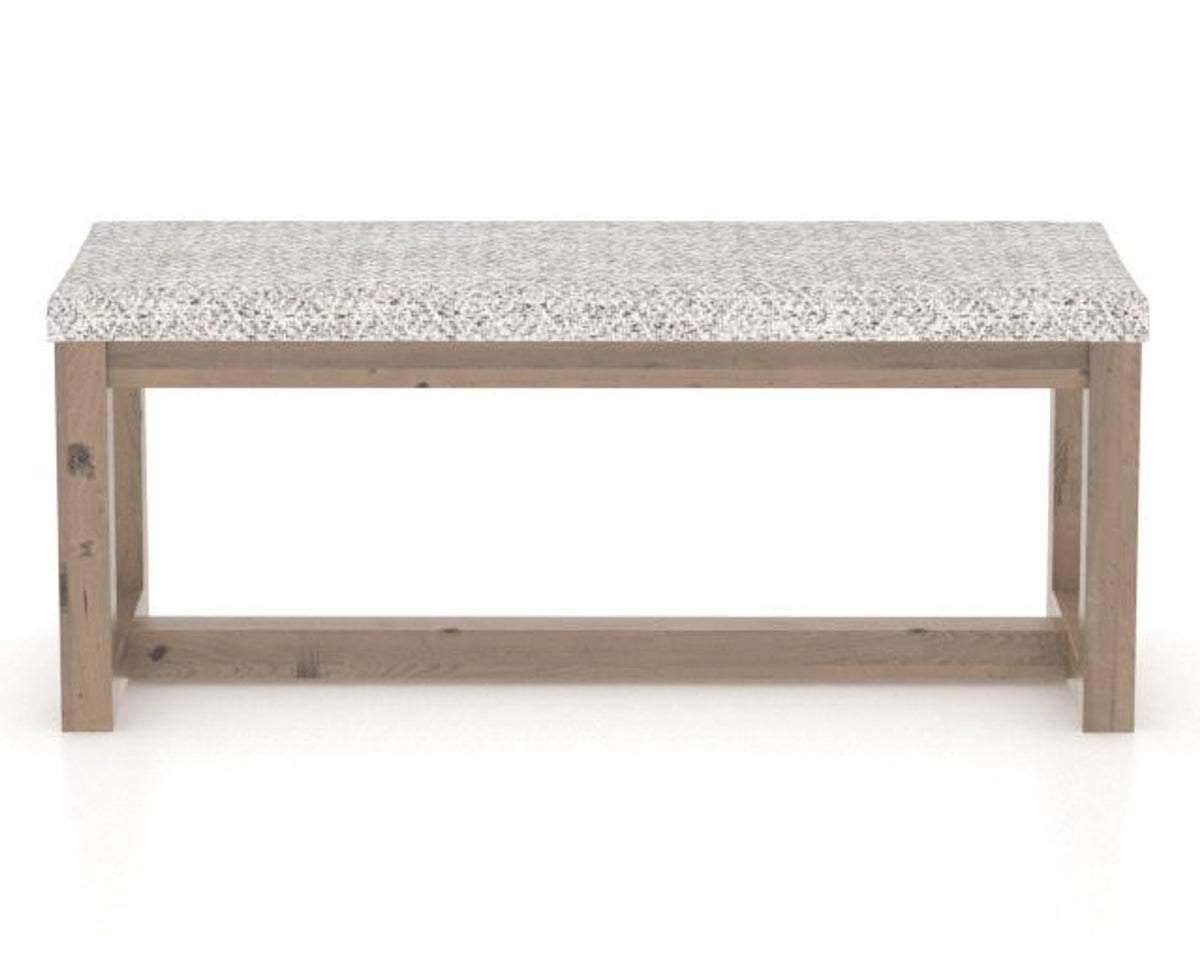 Canadel Loft Upholstered Bench 5070 in FP Crypton® and 25 Pecan Washed, front view