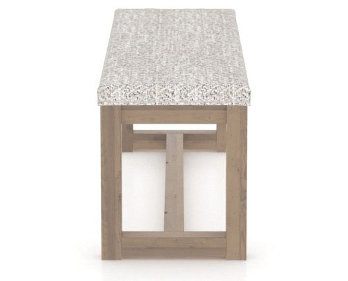 Canadel Loft Upholstered Bench 5070 in FP Crypton® and 25 Pecan Washed, side view