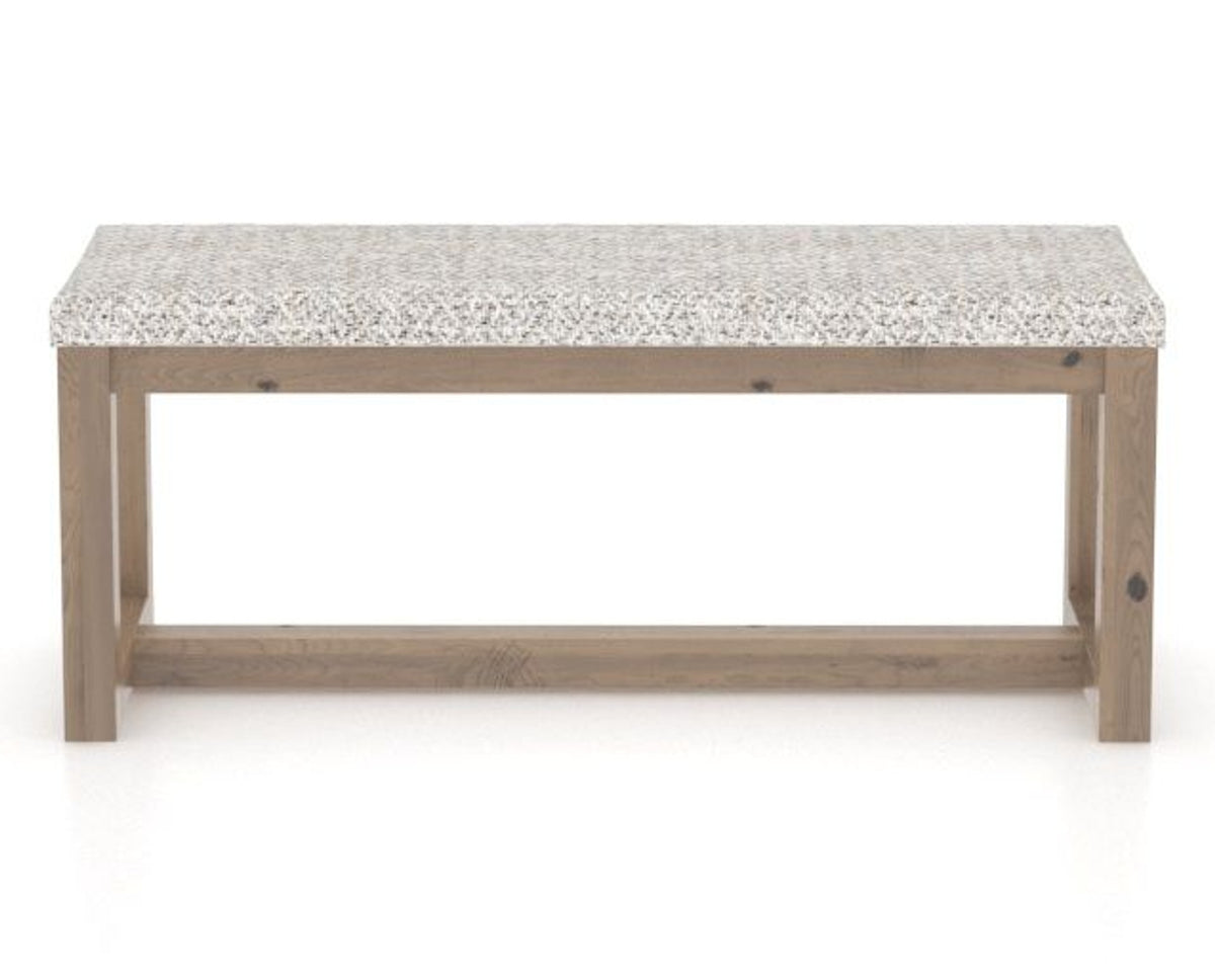 Canadel Loft Upholstered Bench 5070 in FP Crypton® and 25 Pecan Washed, back view