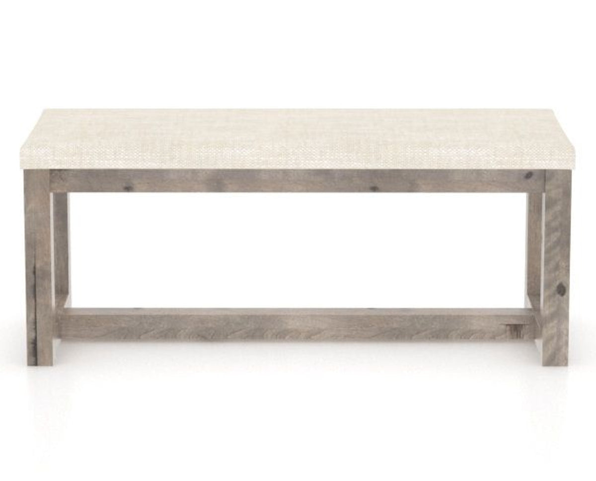 Canadel Loft Upholstered Bench 5070 in FT InsideOut® and 08 Shadow, back view
