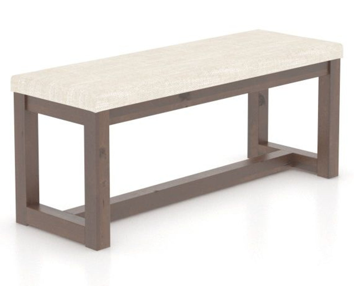 Canadel Loft Upholstered Bench 5070 in FT InsideOut® and 19 Cognac Washed, three-quarter view