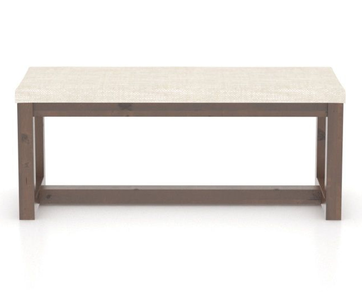 Canadel Loft Upholstered Bench 5070 in FT InsideOut® and 19 Cognac Washed, front view