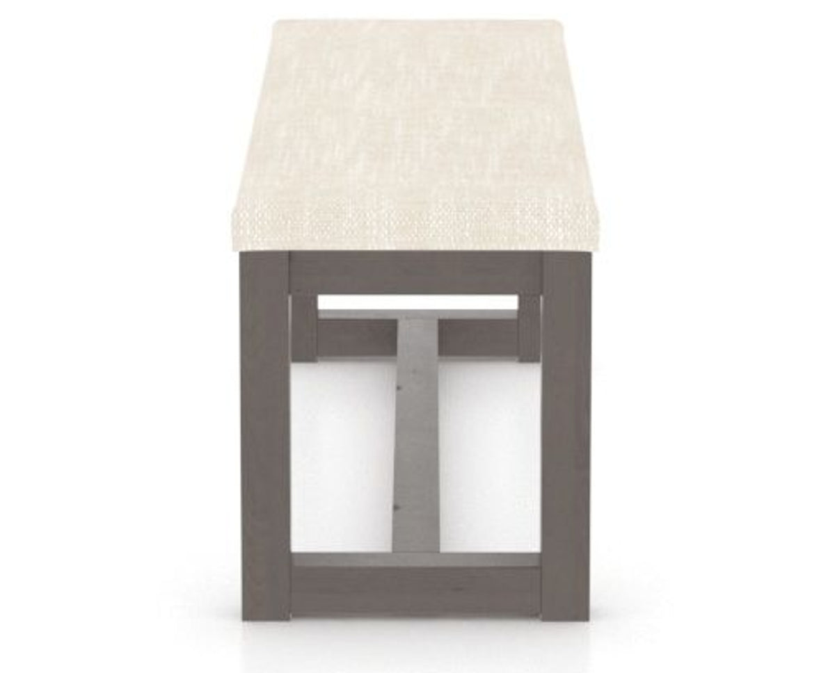 Canadel Loft Upholstered Bench 5070 in FT InsideOut® and 29 Hazelnut Washed, side view