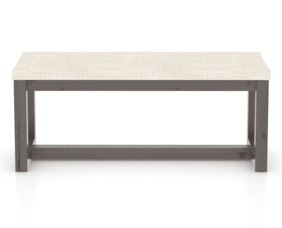 Canadel Loft Upholstered Bench 5070 in FT InsideOut® and 29 Hazelnut Washed, back view