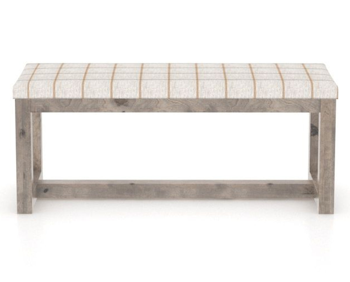 Canadel Loft Upholstered Bench 5070 in OZ Fabric and 08 Shadow, front view