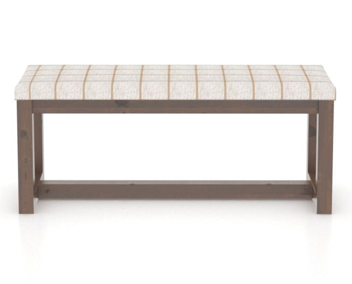Canadel Loft Upholstered Bench 5070 in OZ Fabric and 19 Cognac Washed, front view