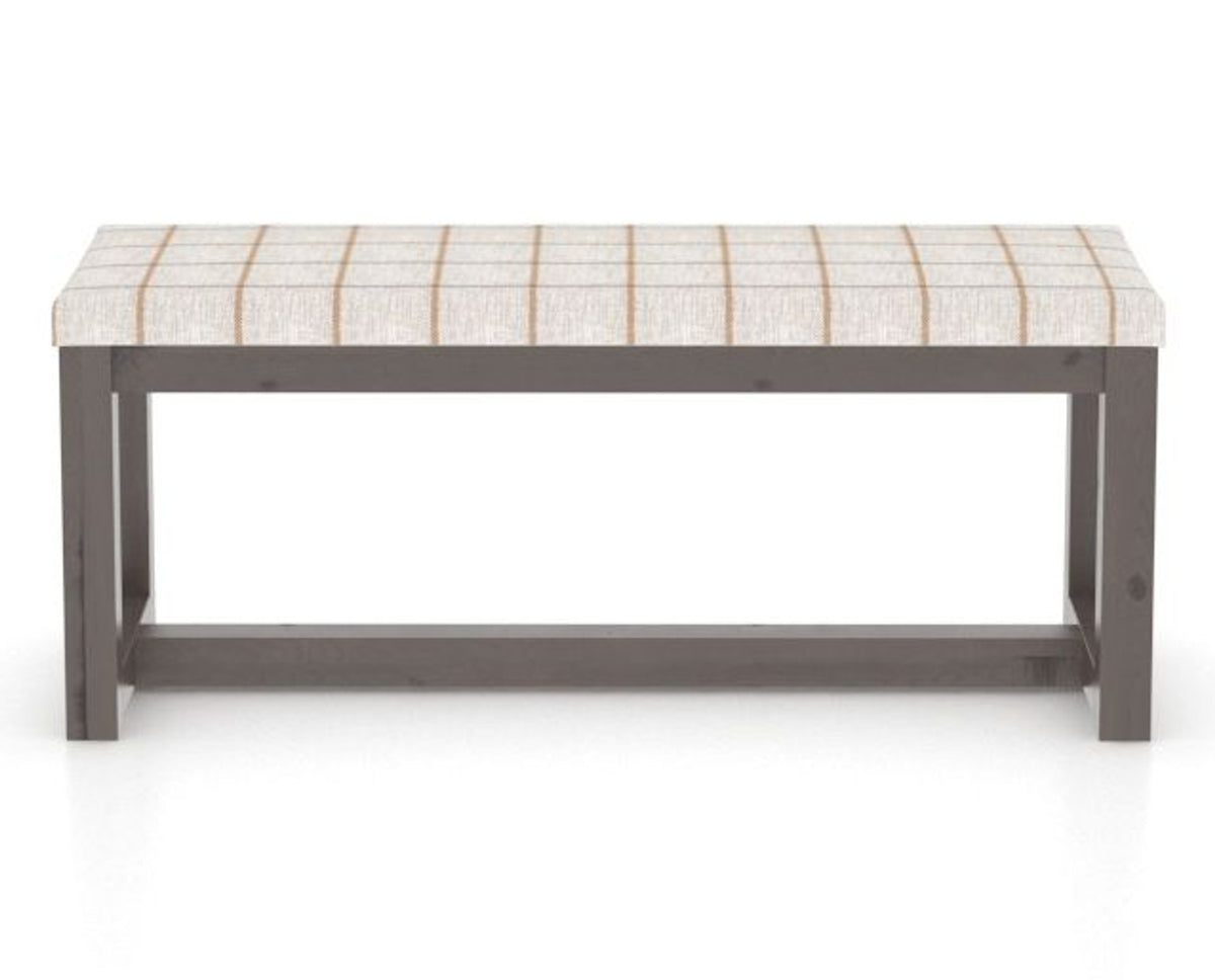 Canadel Loft Upholstered Bench 5070 in OZ Fabric and 29 Hazelnut Washed, back view