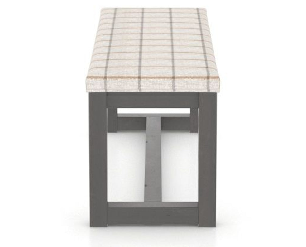 Canadel Loft Upholstered Bench 5070 in OZ Fabric and 59 Davy's Grey, side view