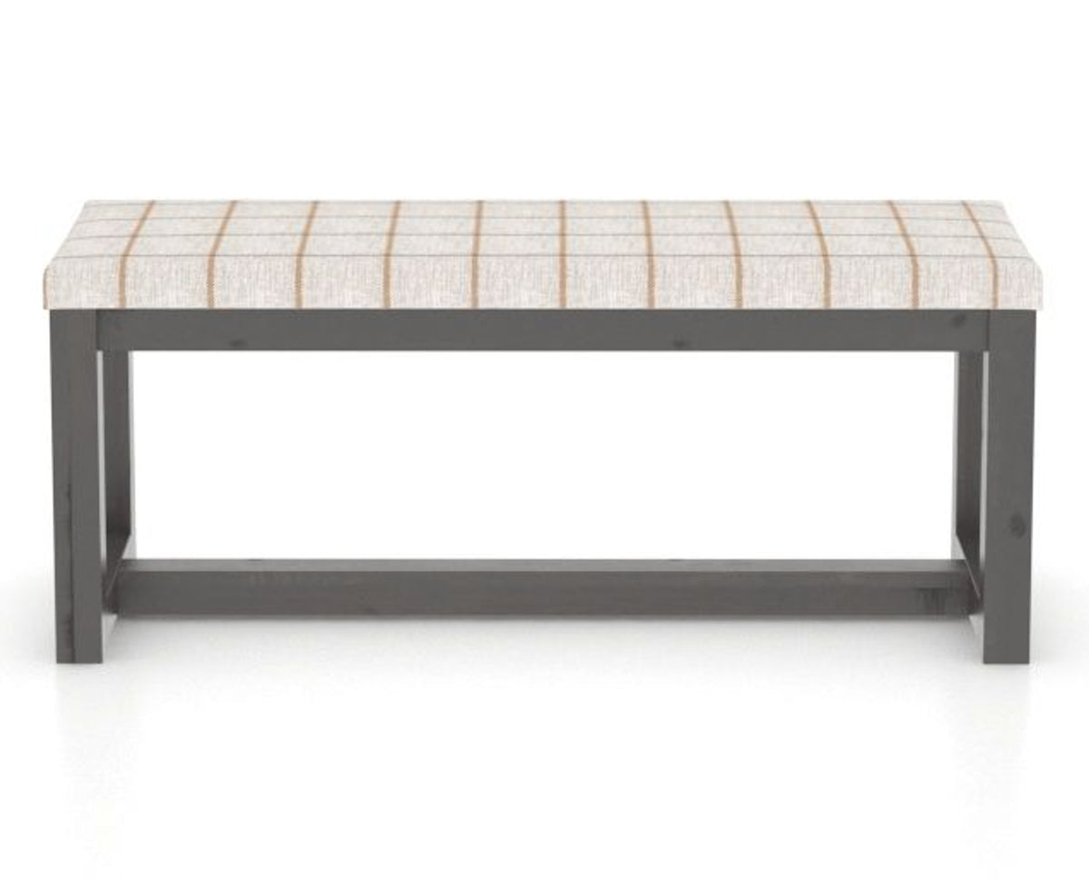 Canadel Loft Upholstered Bench 5070 in OZ Fabric and 59 Davy's Grey, back view