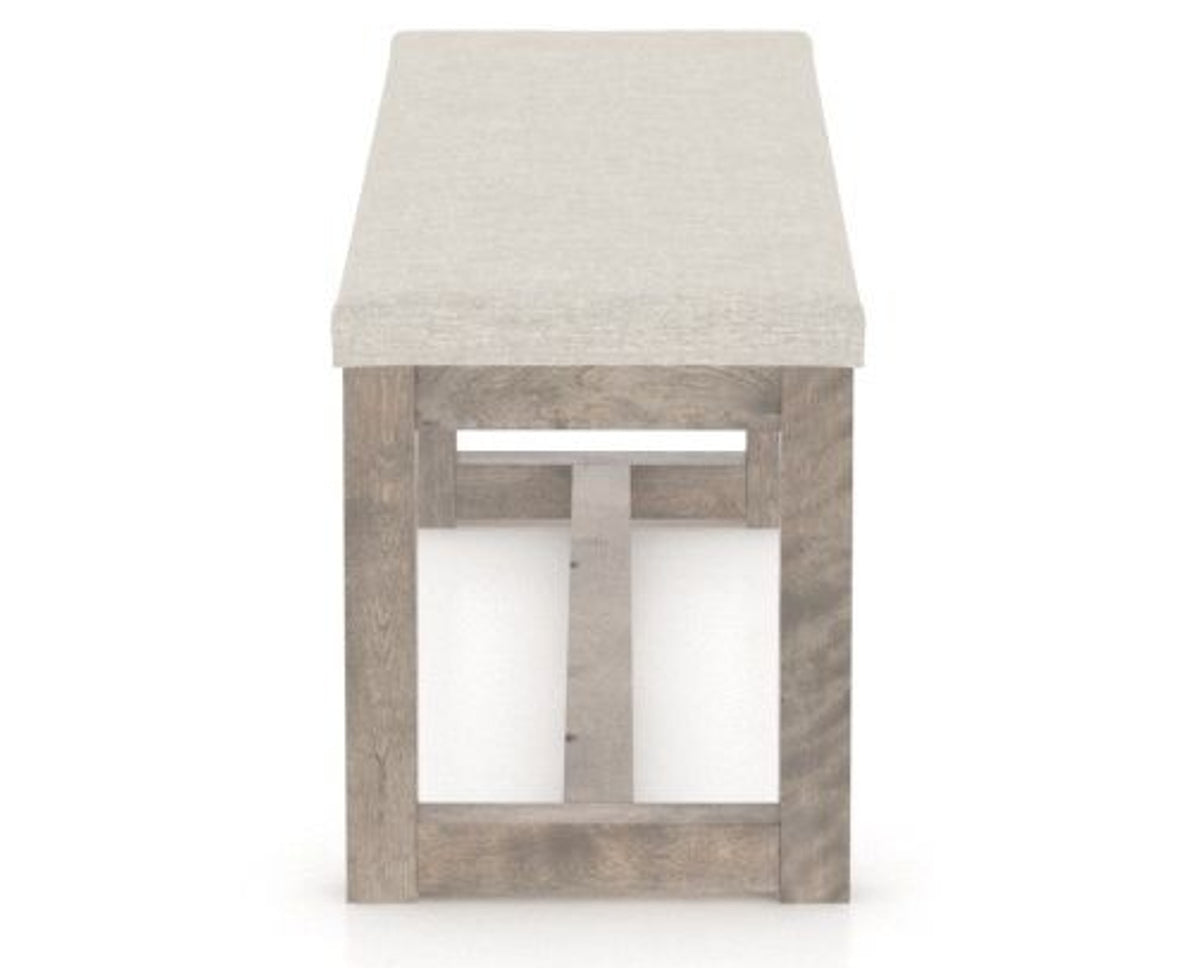 Canadel Loft Upholstered Bench 5070 in TB Fabric and 08 Shadow, side view