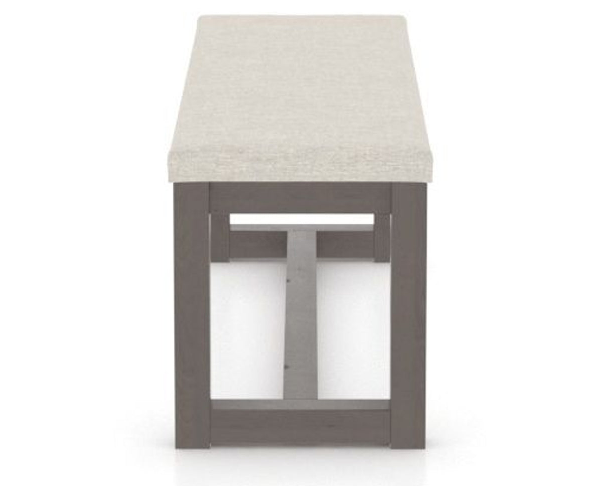 Canadel Loft Upholstered Bench 5070 in TB Fabric and 29 Hazelnut Washed, side view
