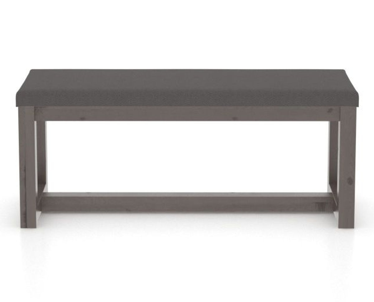 Canadel Loft Upholstered Bench 5070 in XU Faux Leather and 29 Hazelnut Washed, back view