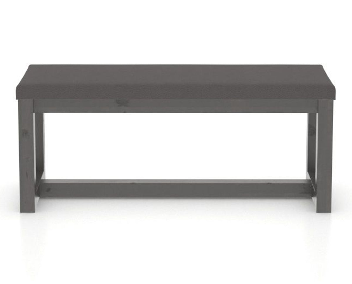 Canadel Loft Upholstered Bench 5070 in XU Faux Leather and 59 Davy's Grey, front view