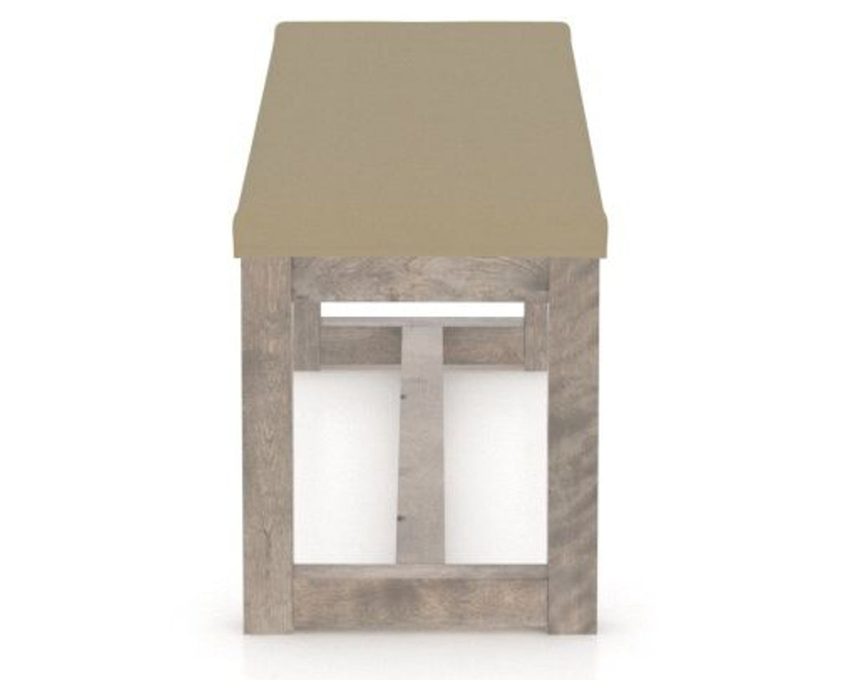Canadel Loft Upholstered Bench 5070 in XY Faux Leather and 08 Shadow, side view