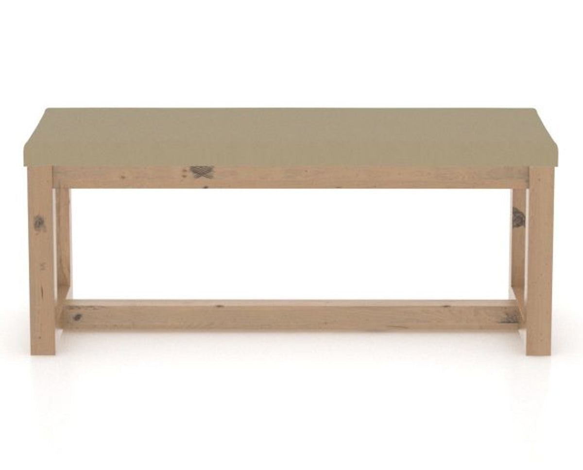 Canadel Loft Upholstered Bench 5070 in XY Faux Leather and 20 Caramel Washed, front view
