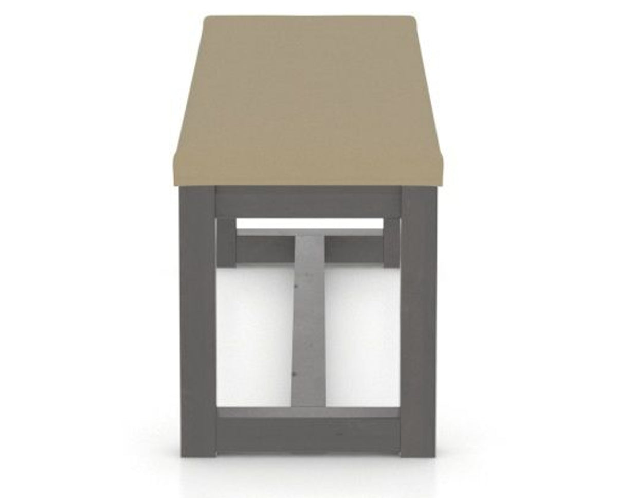 Canadel Loft Upholstered Bench 5070 in XY Faux Leather and 59 Davy's Grey, side view