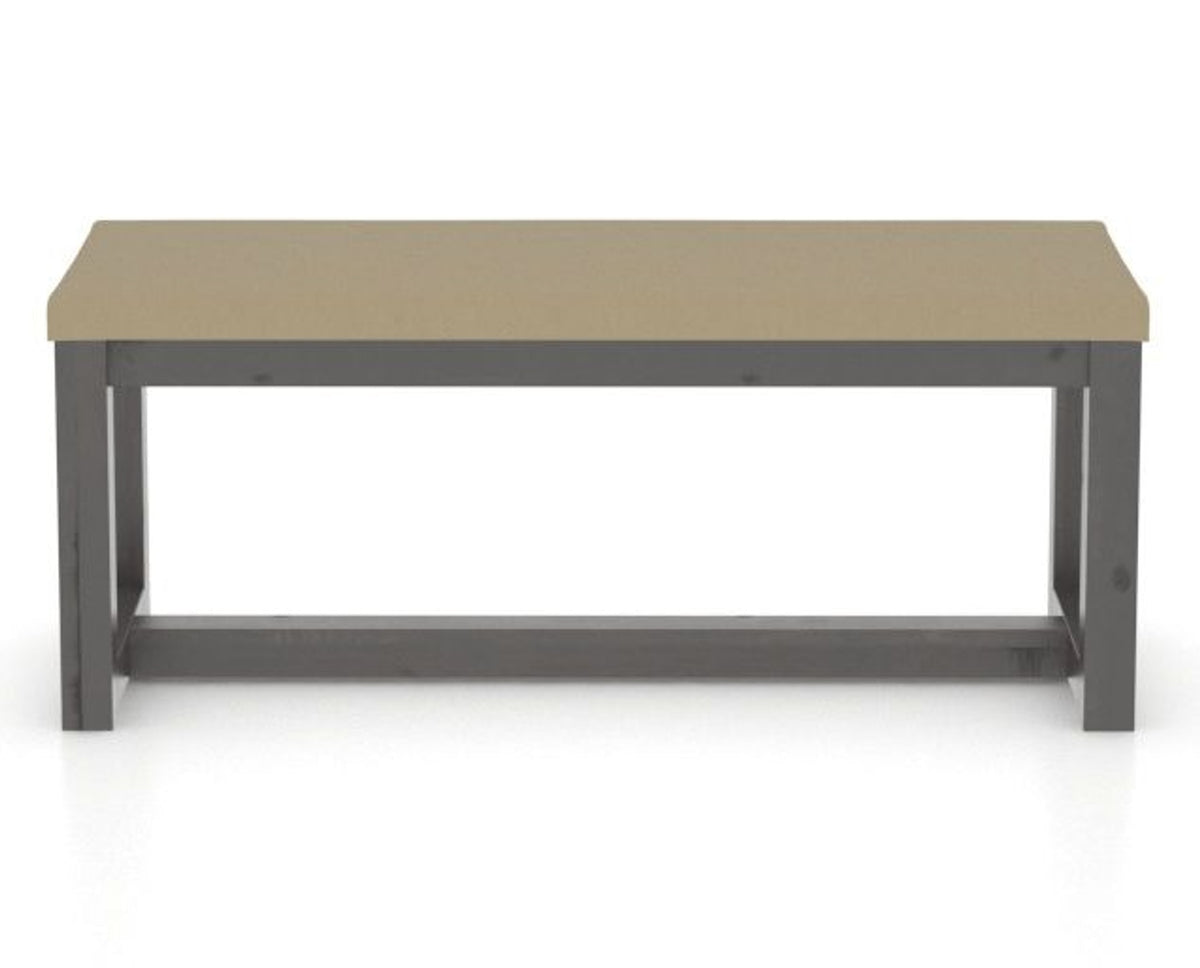 Canadel Loft Upholstered Bench 5070 in XY Faux Leather and 59 Davy's Grey, back view