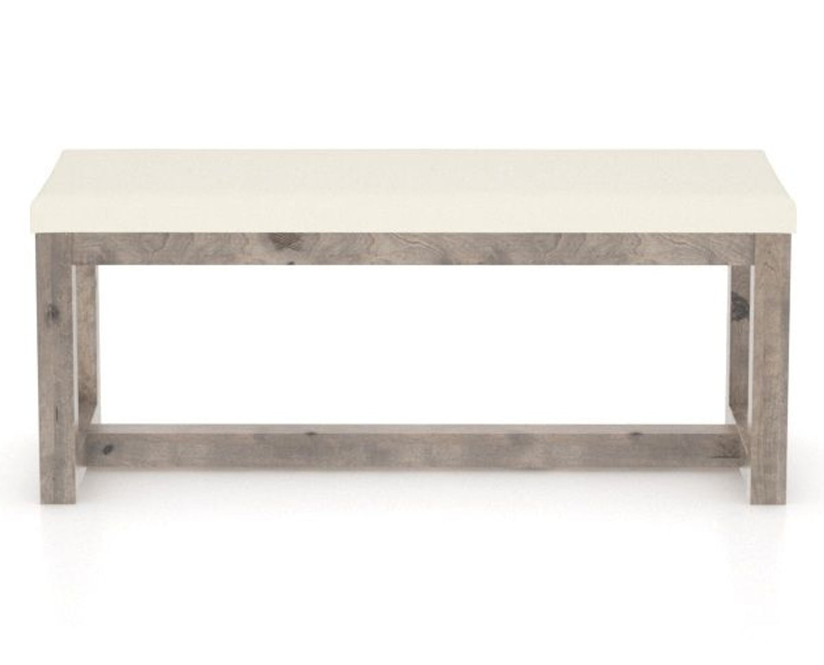 Canadel Loft Upholstered Bench 5070 in YJ Faux Leather and 08 Shadow, front view