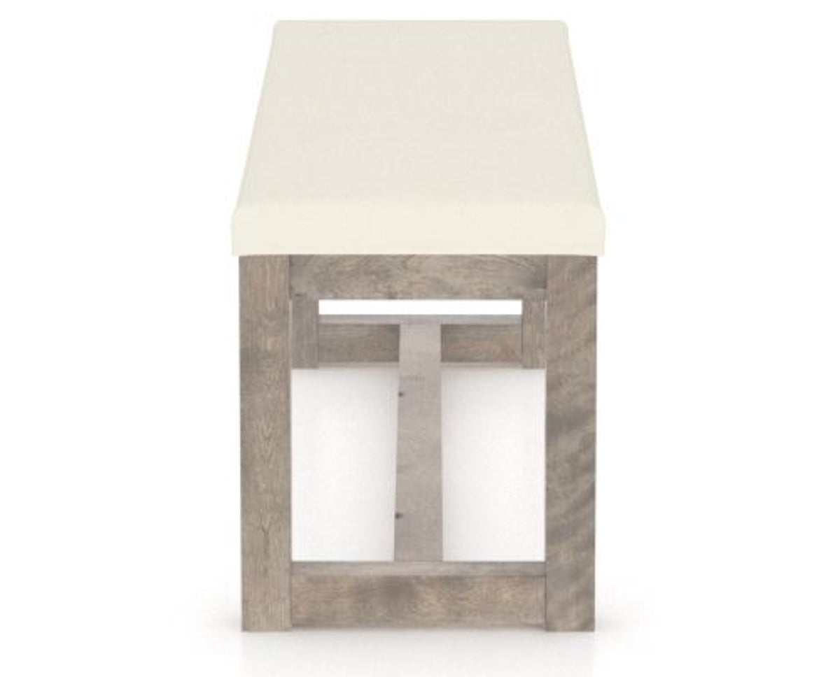 Canadel Loft Upholstered Bench 5070 in YJ Faux Leather and 08 Shadow, side view