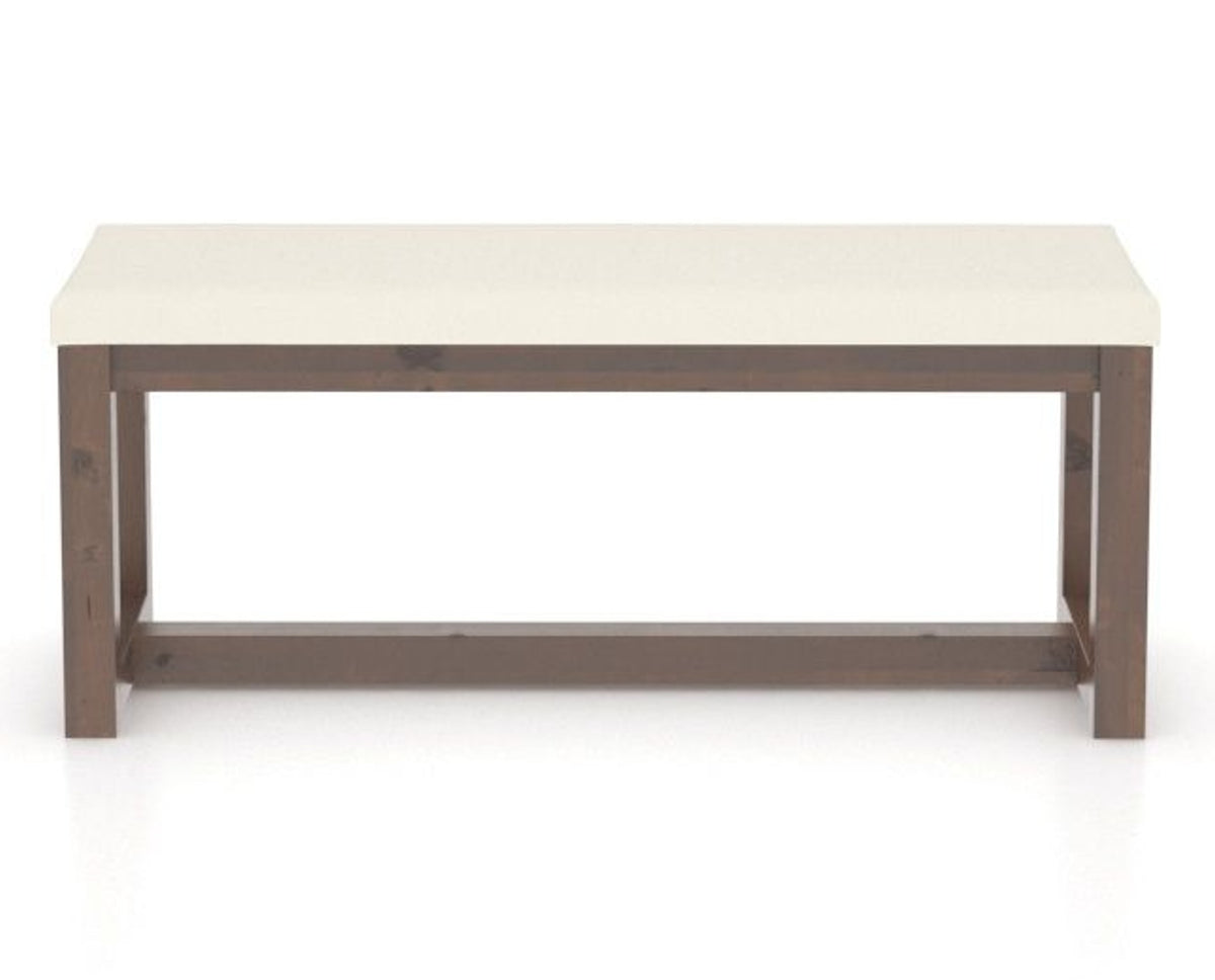 Canadel Loft Upholstered Bench 5070 in YJ Faux Leather and 19 Cognac Washed, front view