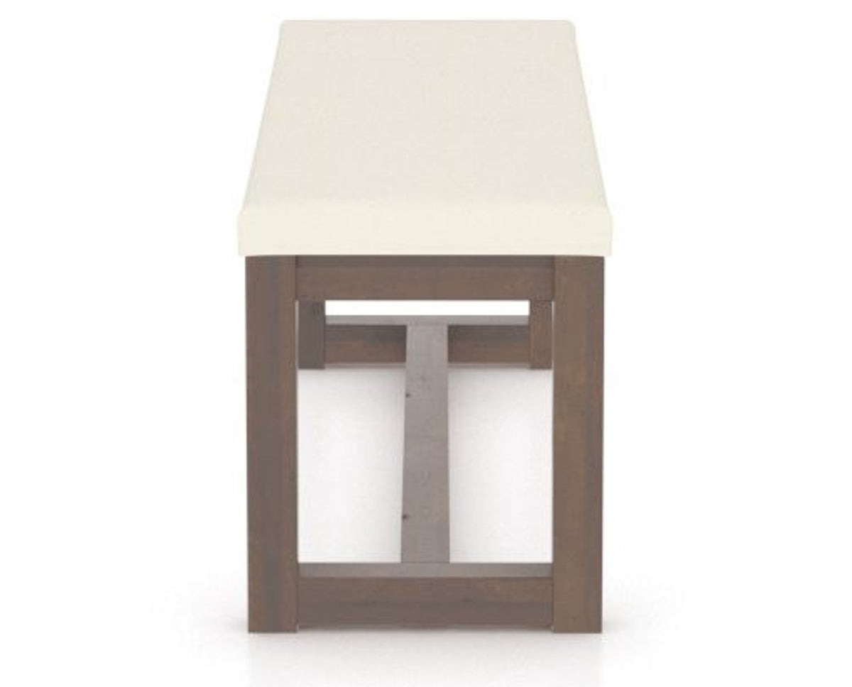Canadel Loft Upholstered Bench 5070 in YJ Faux Leather and 19 Cognac Washed, side view