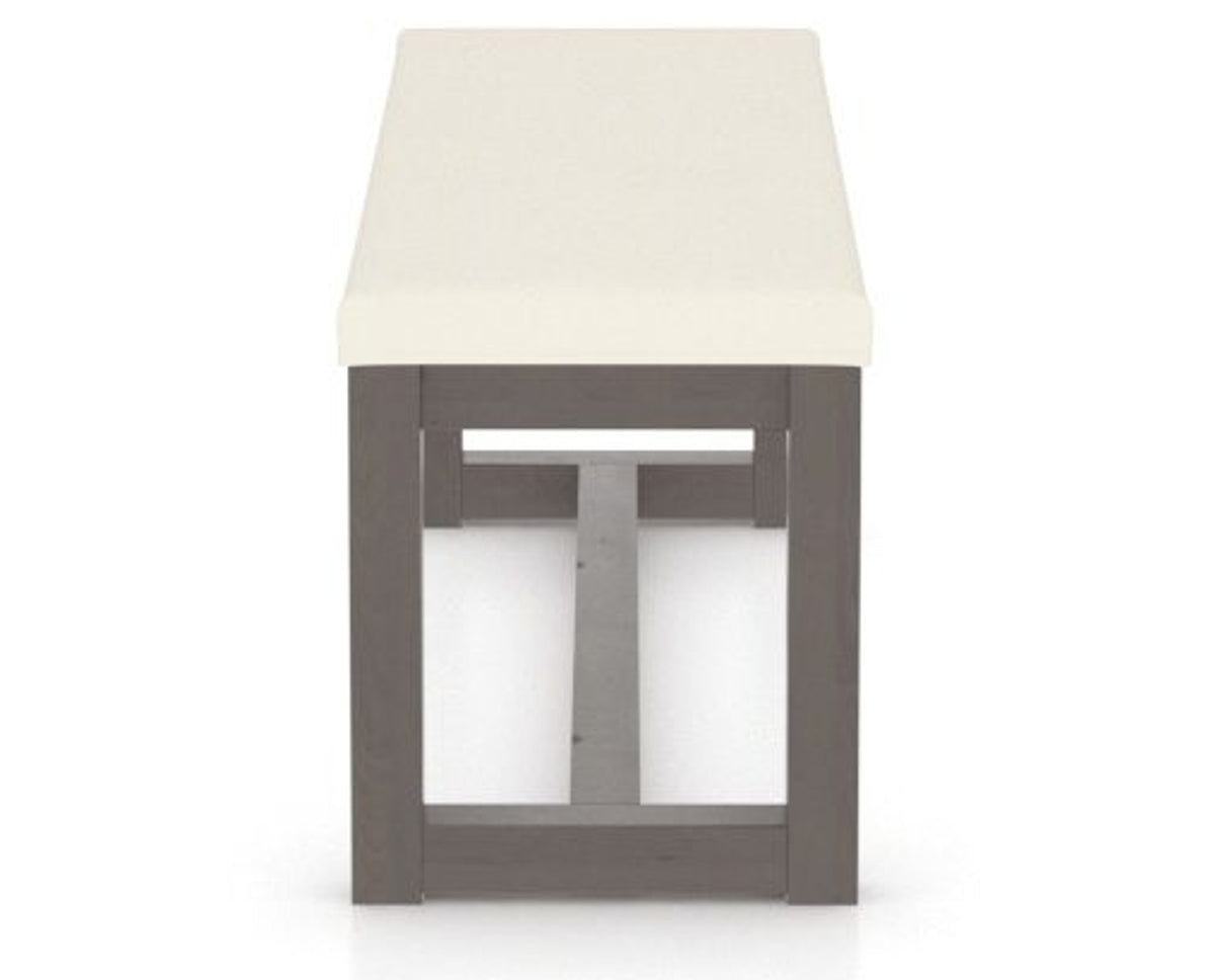 Canadel Loft Upholstered Bench 5070 in YJ Faux Leather and 29 Hazelnut Washed, side view
