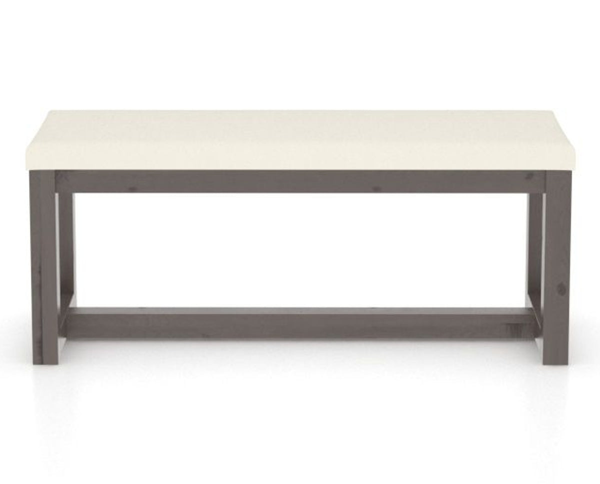 Canadel Loft Upholstered Bench 5070 in YJ Faux Leather and 29 Hazelnut Washed, back view