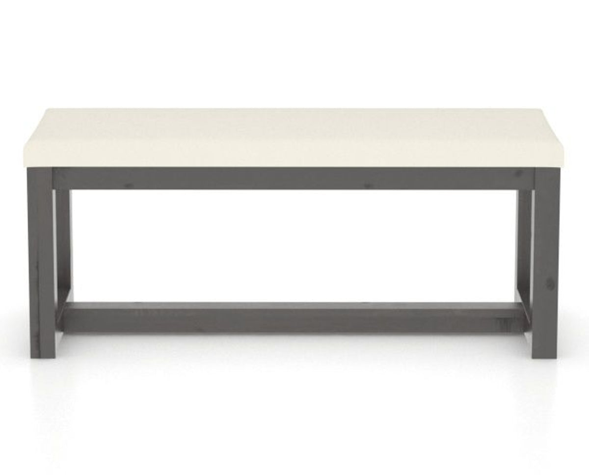 Canadel Loft Upholstered Bench 5070 in YJ Faux Leather and 59 Davy's Grey, back view