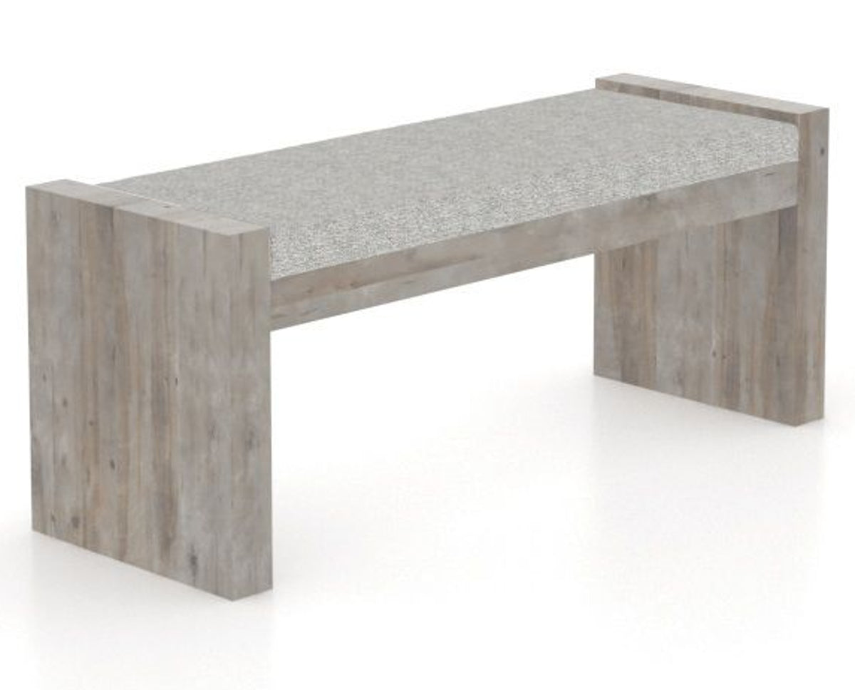 Canadel Loft Upholstered Bench 5073 in 7C Fabric and 08 Shadow, three-quarter view