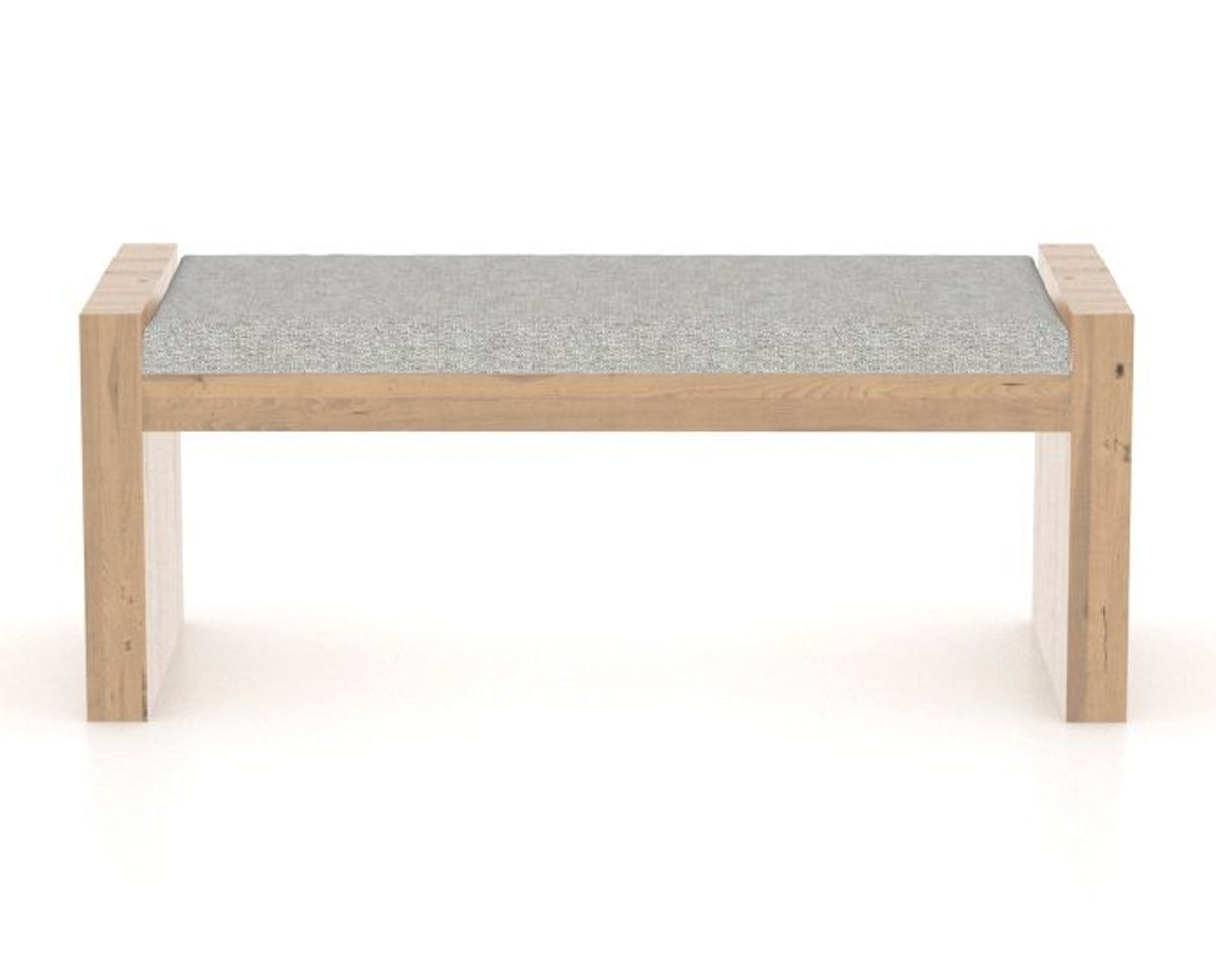 Canadel Loft Upholstered Bench 5073 in 7C Fabric and 20 Caramel Washed, front view