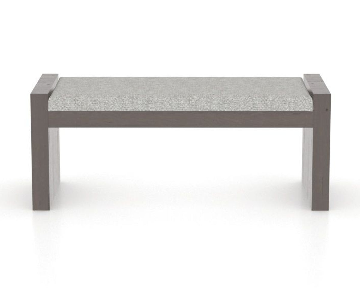 Canadel Loft Upholstered Bench 5073 in 7C Fabric and 29 Hazelnut Washed, front view