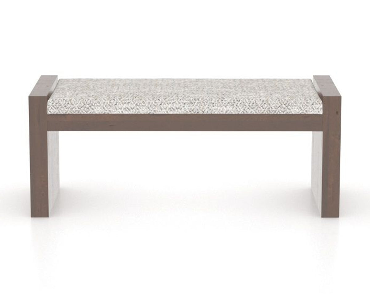 Canadel Loft Upholstered Bench 5073 in FP Crypton® and 19 Cognac Washed, front view