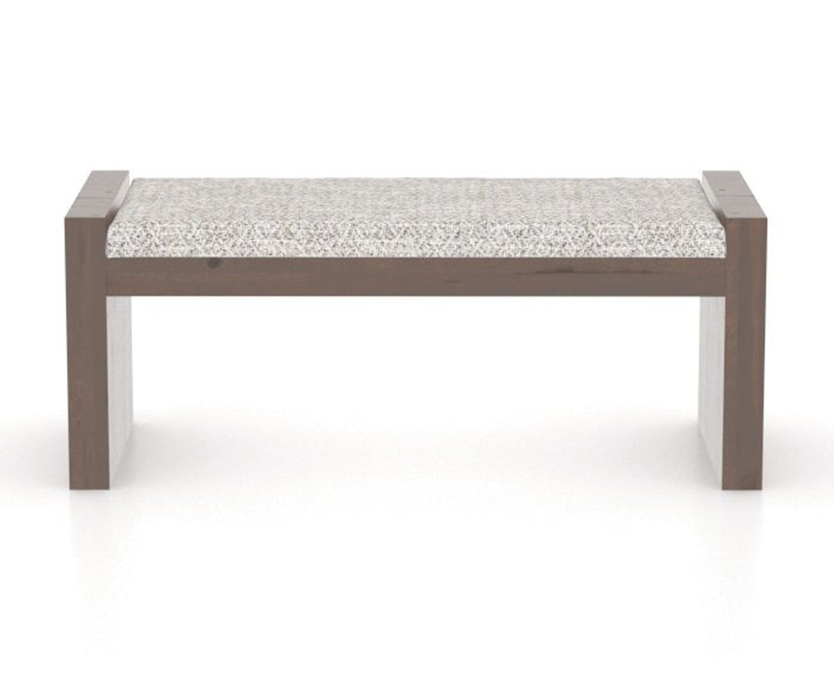 Canadel Loft Upholstered Bench 5073 in FP Crypton® and 19 Cognac Washed, back view