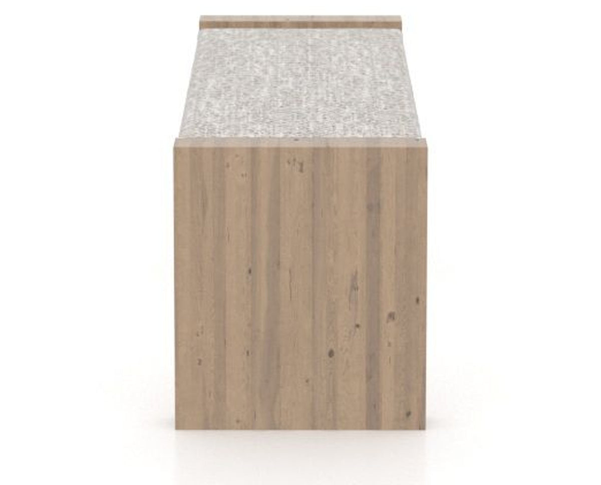 Canadel Loft Upholstered Bench 5073 in FP Crypton® and 25 Pecan Washed, side view
