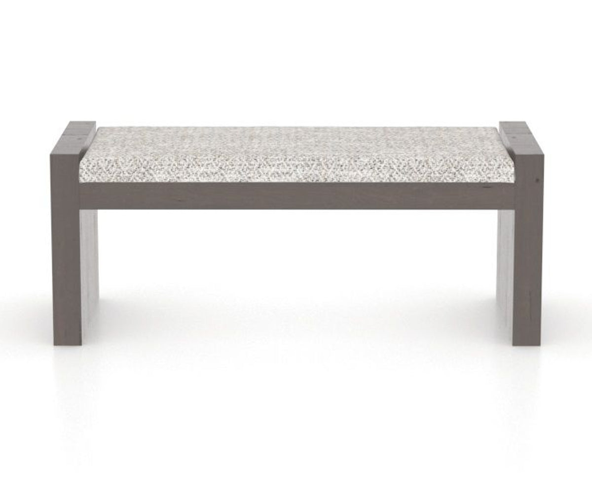 Canadel Loft Upholstered Bench 5073 in FP Crypton® and 29 Hazelnut Washed, front view