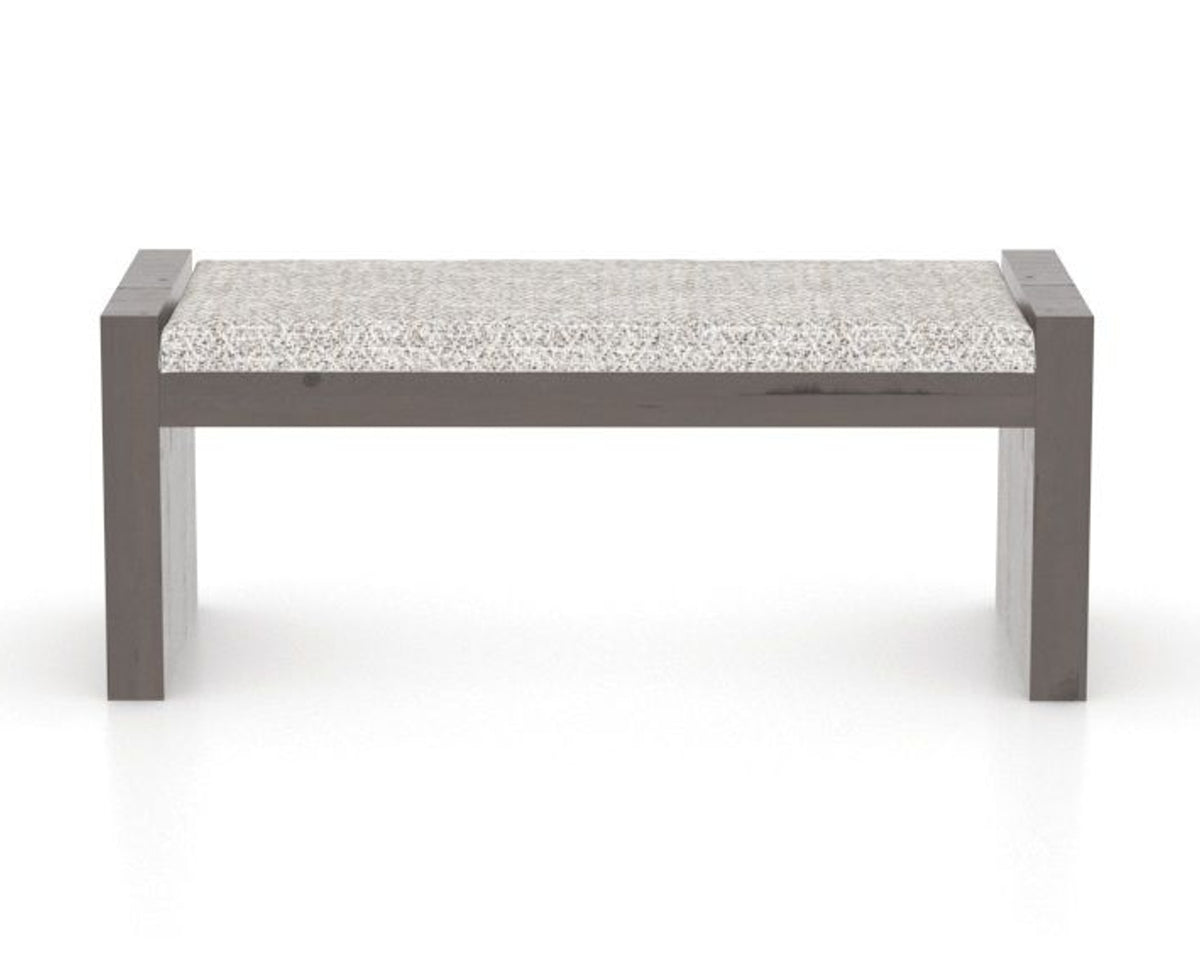 Canadel Loft Upholstered Bench 5073 in FP Crypton® and 29 Hazelnut Washed, back view