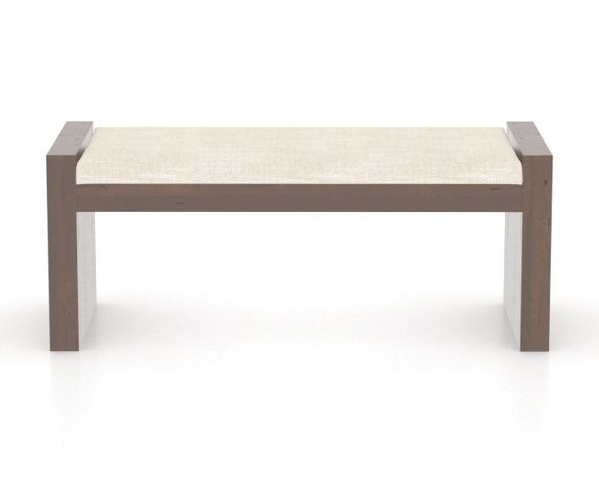 Canadel Loft Upholstered Bench 5073 in FT InsideOut® and 19 Cognac Washed, front view