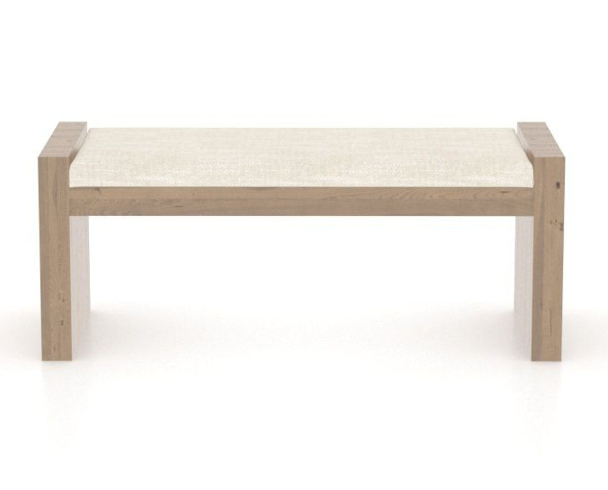 Canadel Loft Upholstered Bench 5073 in FT InsideOut® and 25 Pecan Washed, front view